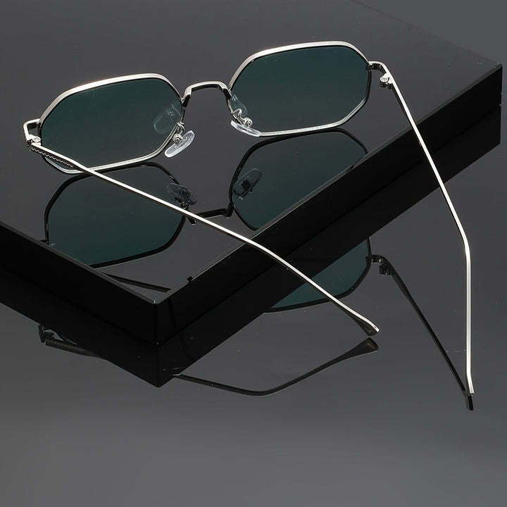 Men's Retro Glasses | Polygonal Design | Stainless Steel & PC Lens | Vintage Style