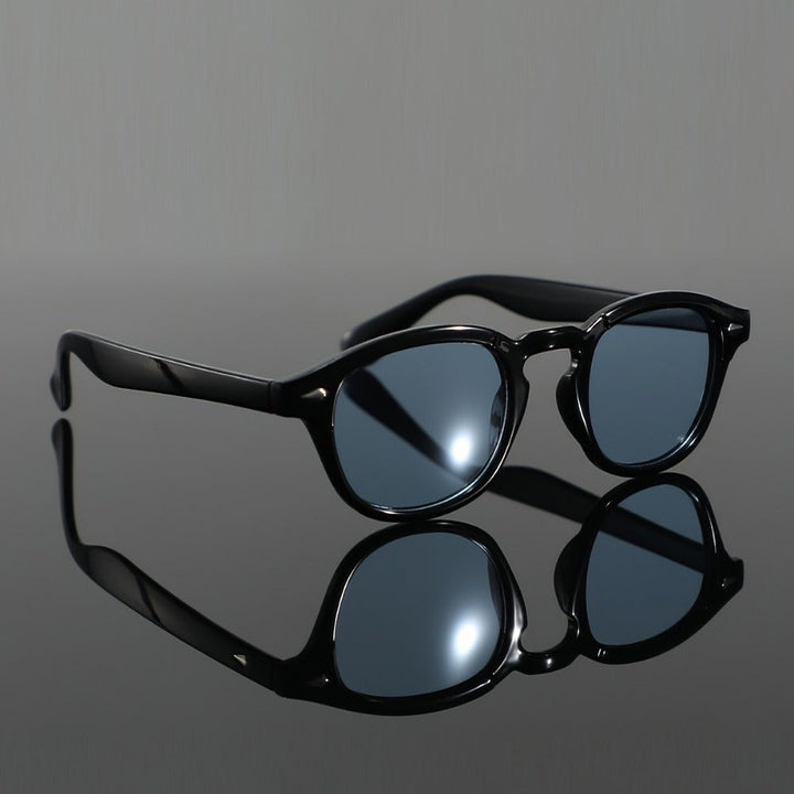 Men's Retro Sunglasses | Black Round Frame & AC Lenses | Casual & Stylish