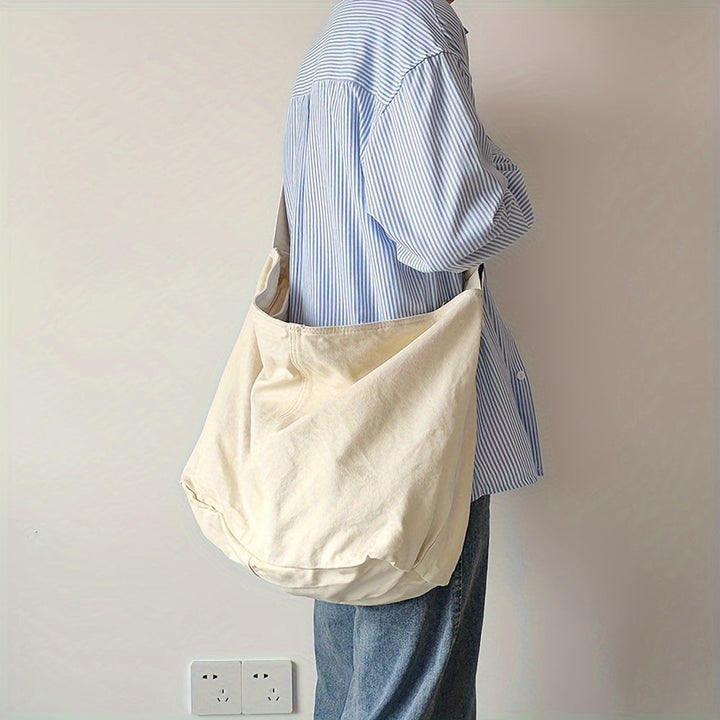 Men's Shoulder Bag | Canvas Crossbody | Adjustable Wide Strap | Minimalist & Durable