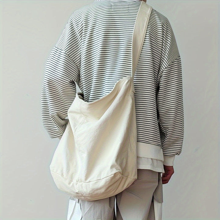 Men's Shoulder Bag | Canvas Crossbody | Adjustable Wide Strap | Minimalist & Durable