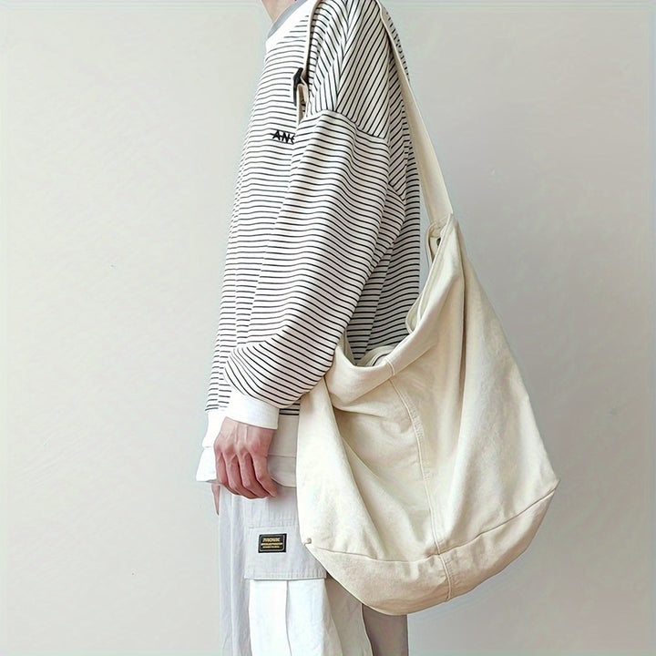 Men's Shoulder Bag | Canvas Crossbody | Adjustable Wide Strap | Minimalist & Durable