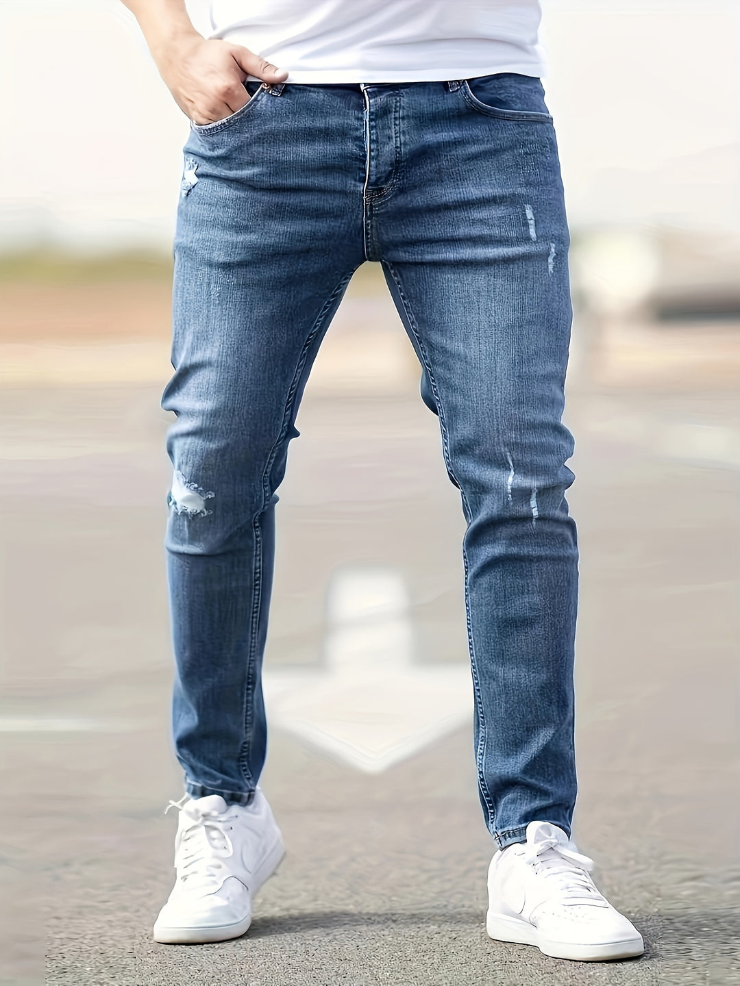 Men's Skinny Jeans | Medium Stretch Denim | Chic Street Style