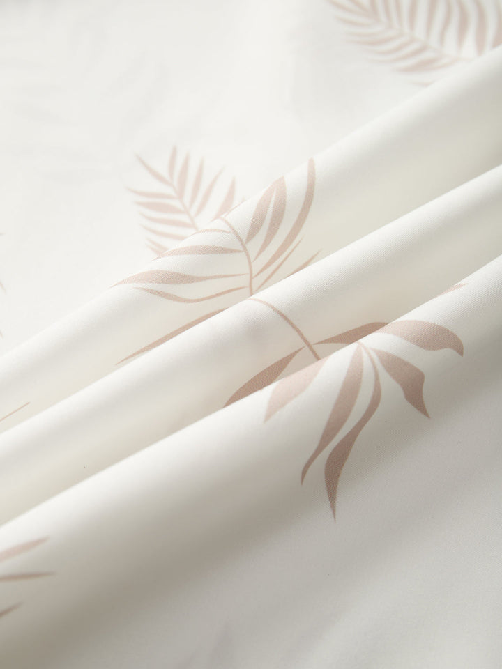 Men's Summer Set | Leaf Print Shirt & Drawstring Shorts | Tropical & Comfortable