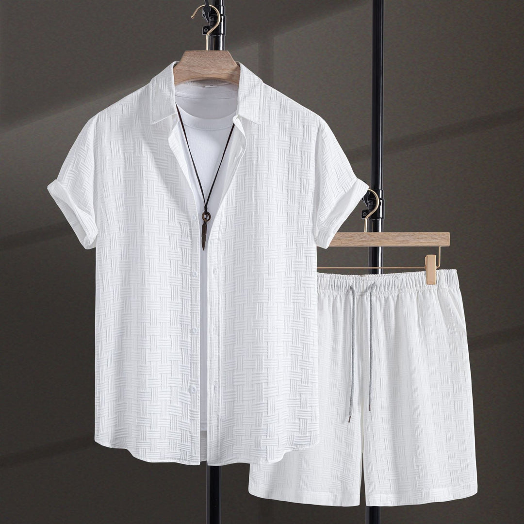 Men's Summer Set | Solid Shirt & Shorts | Comfortable & Breathable