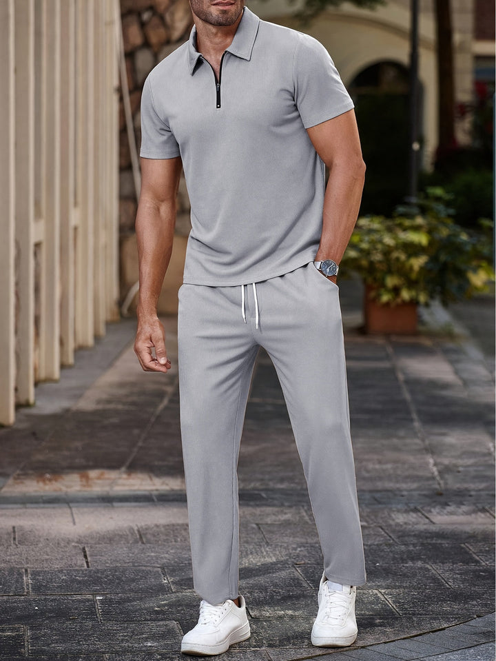 Men's Two-Piece Set | Short Sleeve Shirt & Trousers | Casual & Comfortable