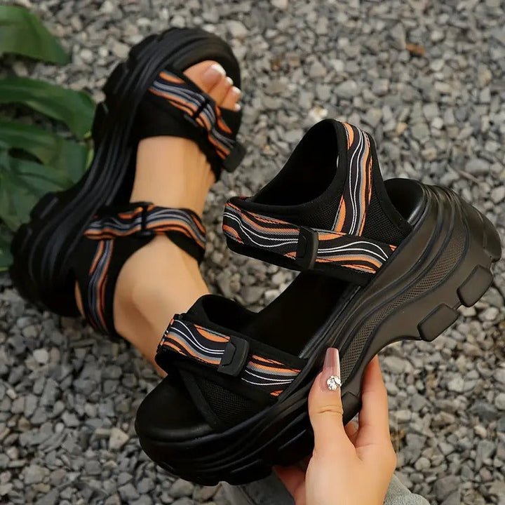 Sandals | Roman Style & Camouflage Straps | Adjustable Closure & Thick Sole | PU for Summer