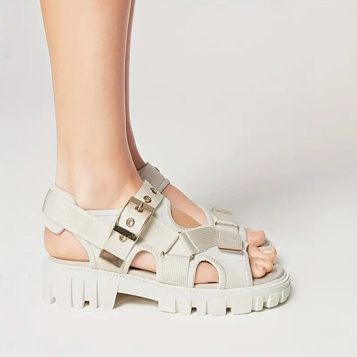 Women sandals | Thick Sole & Round Toe | Velcro Straps & Rubber Sole | Comfortable Beach Shoes