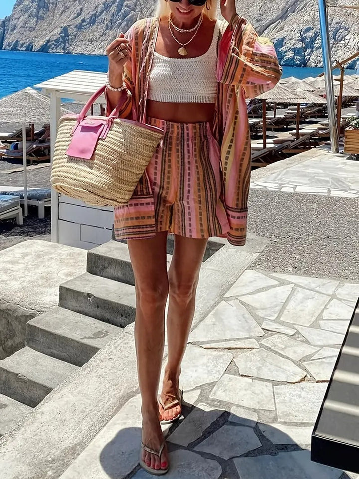 Women Set | Printed Top & Shorts | Elegant & Summer Style | Loose & Comfortable