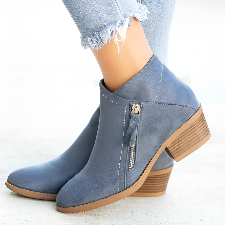 Women’s Ankle Boots | Retro Block Heel | Side Zip Platform