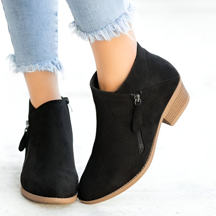 Women’s Ankle Boots | Retro Block Heel | Side Zip Platform