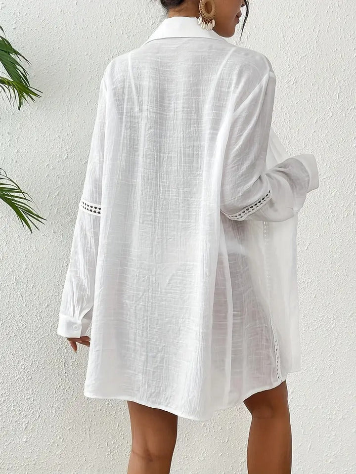 Women's Beach Kimono | Long Sleeve & Button Closure | Solid Colour & Lightweight | Summer