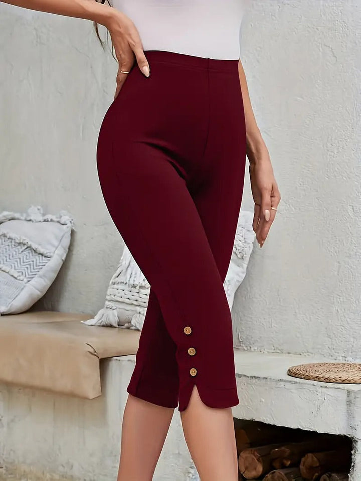 Women's Capri Leggings | Elegant & Comfortable | Solid Colour & Knot Detail
