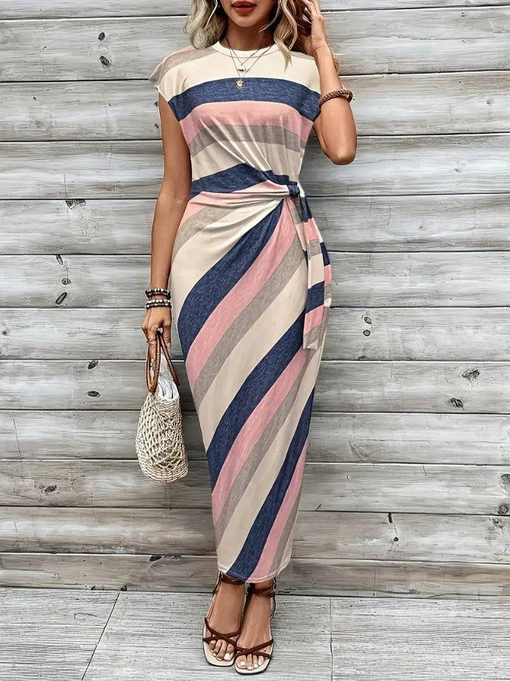 Women's Dress | Asymmetric Cut & Geometric Pattern | Elegant Spring and Summer Dress