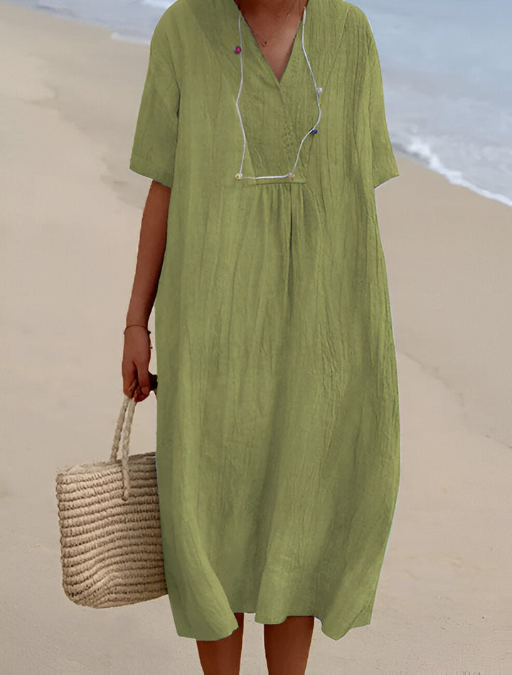Women's Dress | Light and Airy | V-Neck | Elegant Design | Loose Fit