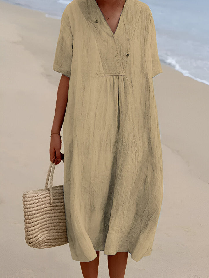 Women's Dress | Light and Airy | V-Neck | Elegant Design | Loose Fit