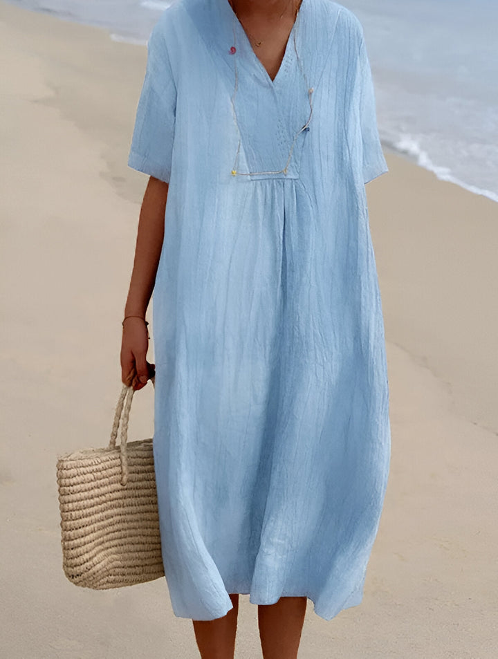 Women's Dress | Light and Airy | V-Neck | Elegant Design | Loose Fit