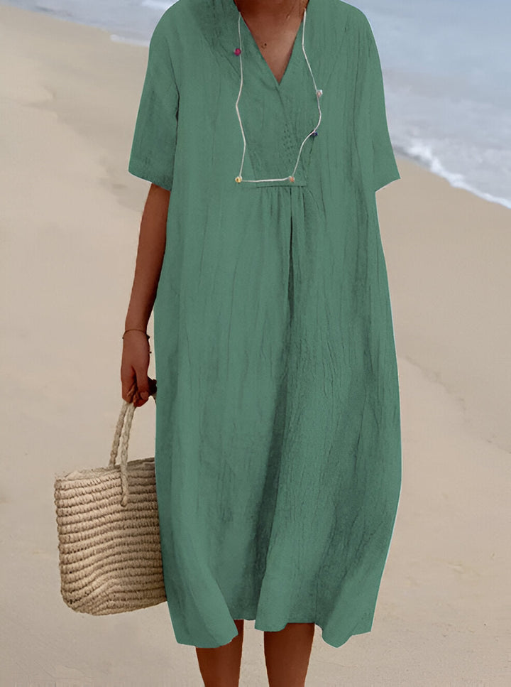Women's Dress | Light and Airy | V-Neck | Elegant Design | Loose Fit