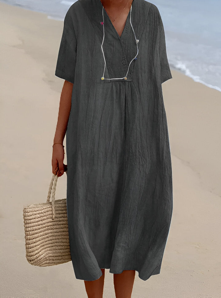 Women's Dress | Light and Airy | V-Neck | Elegant Design | Loose Fit