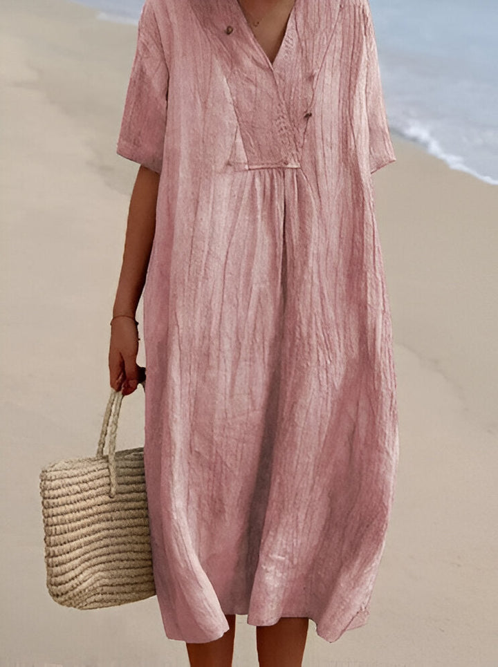 Women's Dress | Light and Airy | V-Neck | Elegant Design | Loose Fit