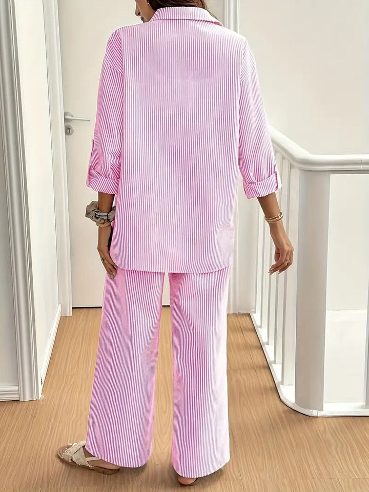 Women's set | Stylish Striped Suit | Elegant & Casual | Two-Piece Summer Style