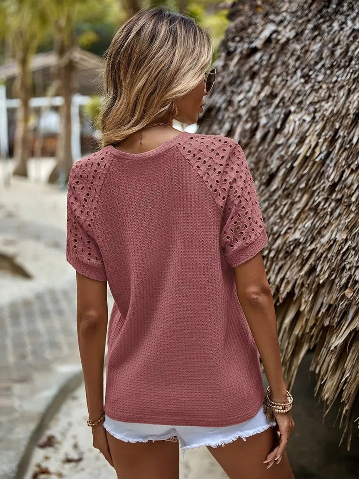 Women's Top with Shoulder Cutouts | Elegant & Stretchy | For All Seasons