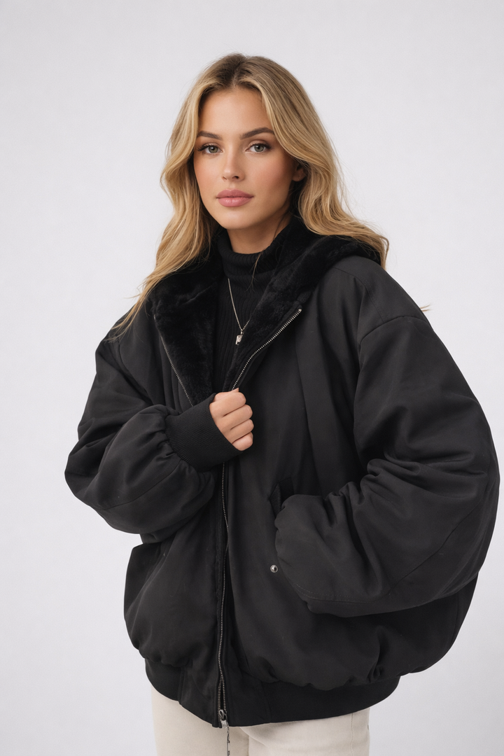 Women’s Winter Jacket | Thick & Warm with Hood | Double Layer & Minimalist Design