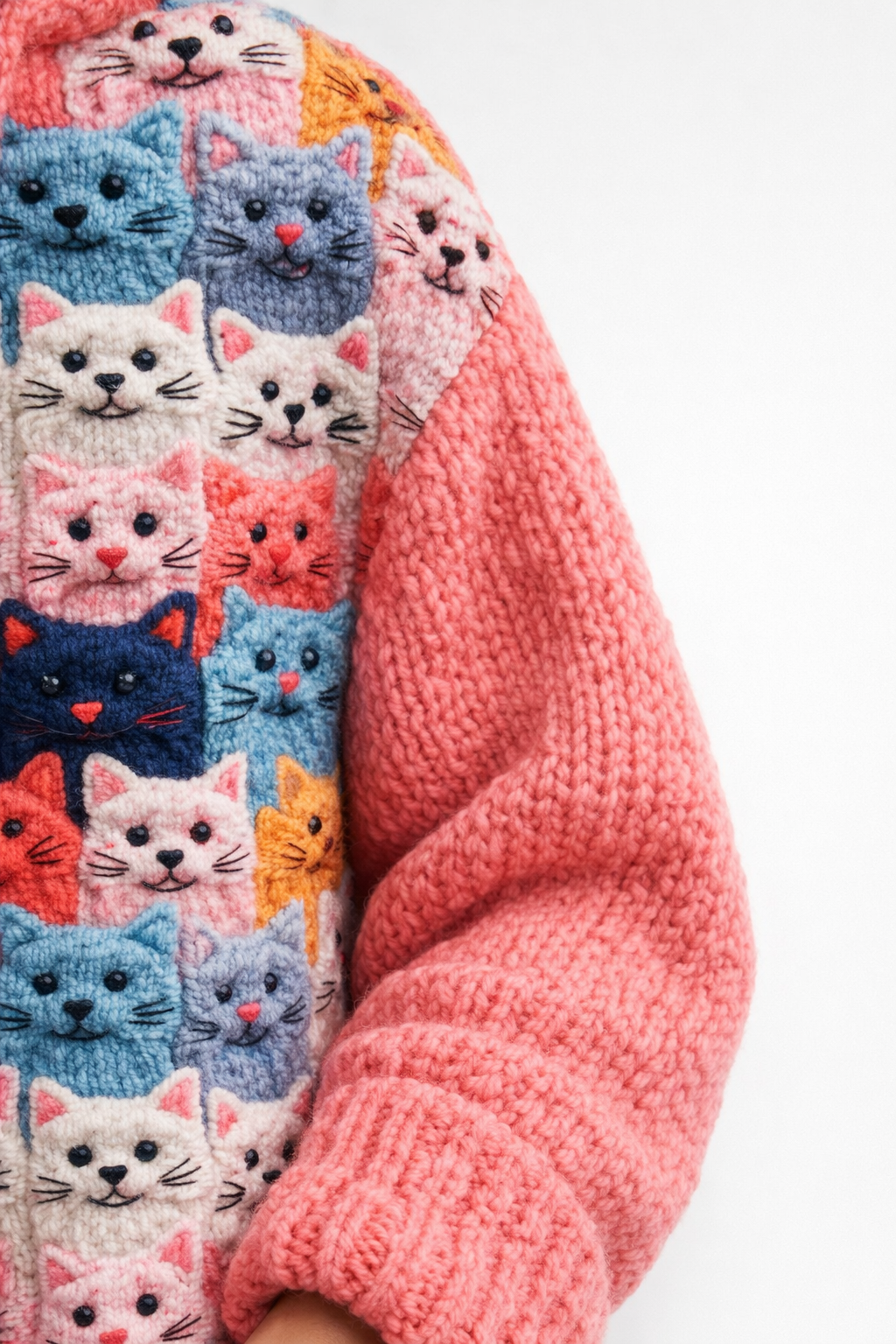 Women’s Cardigan | Colourful Cat Print Jumper | Elegent Clothing