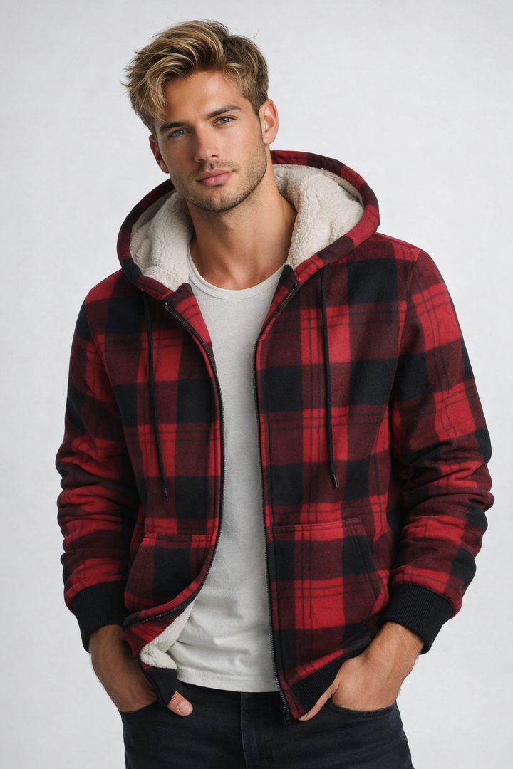 Men’s Jacket | Cozy Warmth & Timeless Style | Soft Lining & Check Pattern