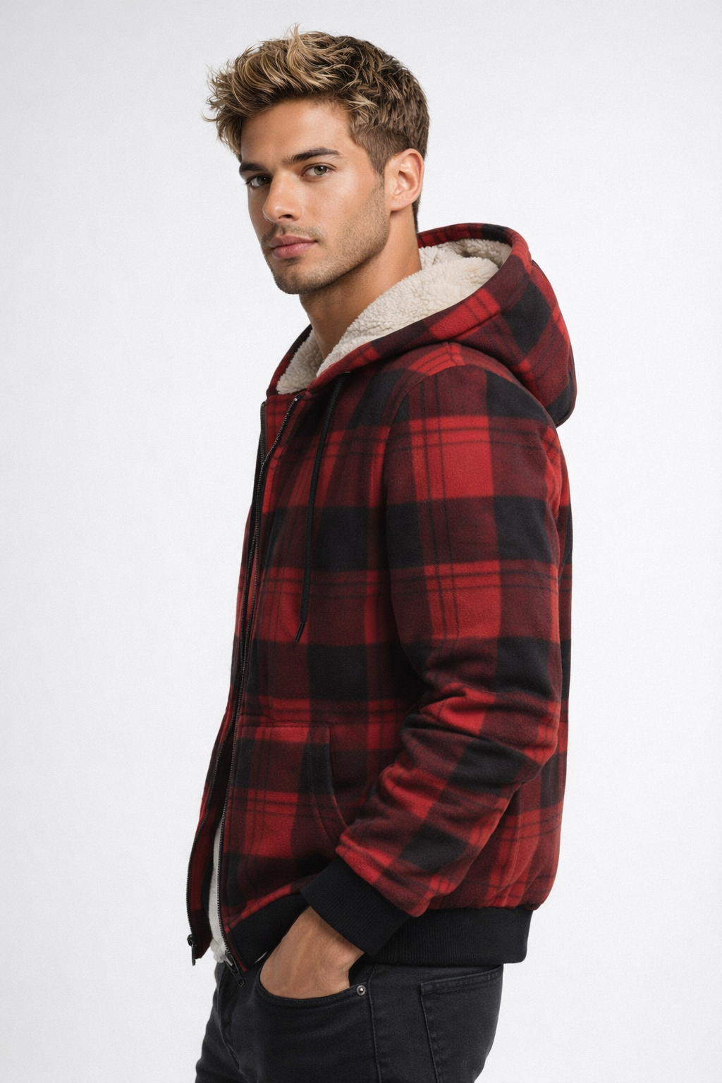 Men’s Jacket | Cozy Warmth & Timeless Style | Soft Lining & Check Pattern