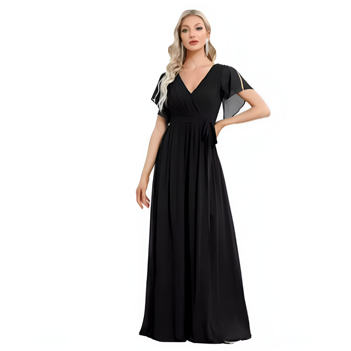 Women Maxi Dress | V-Neck & A-Line | Short Sleeved | Elegant & Comfortable