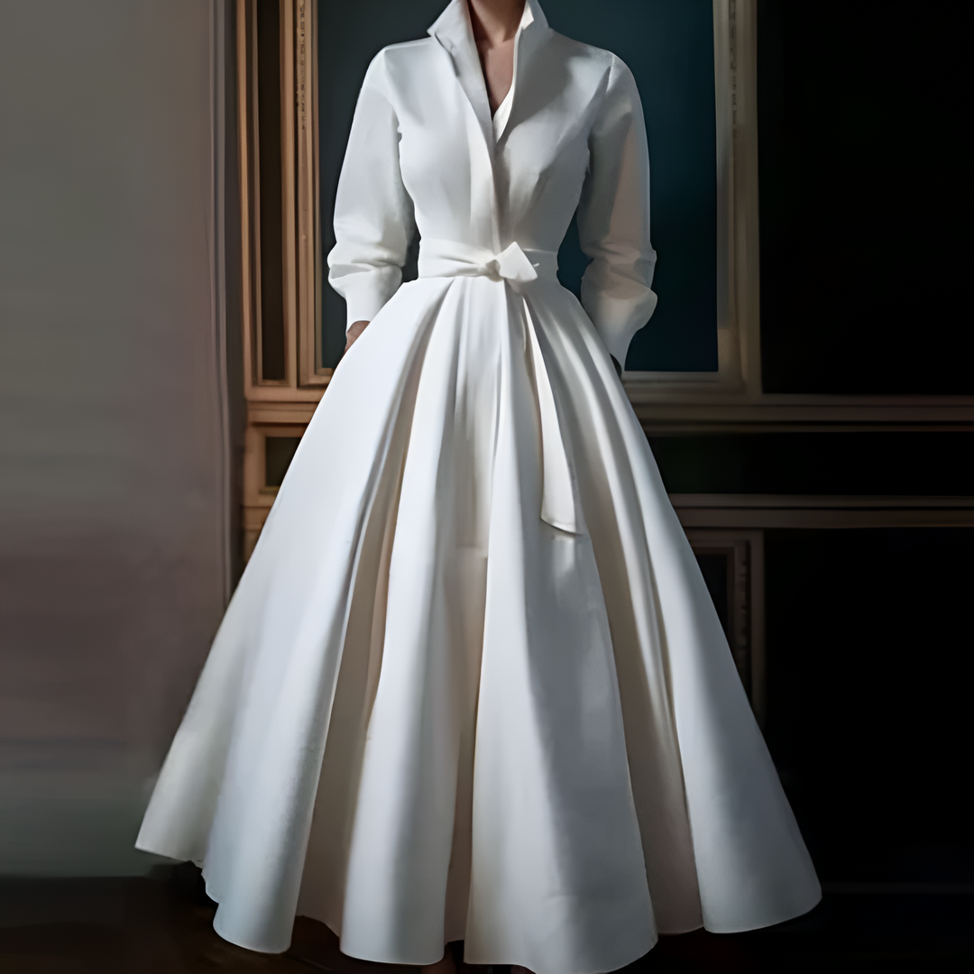 Elegant Shirt Dress | Long Sleeved | Minimalist & Chic