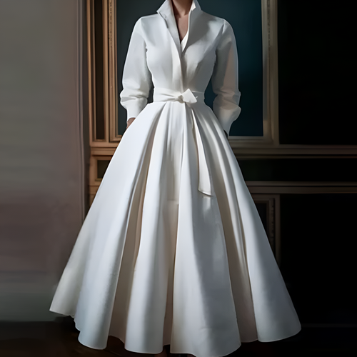 Elegant Shirt Dress | Long Sleeved | Minimalist & Chic