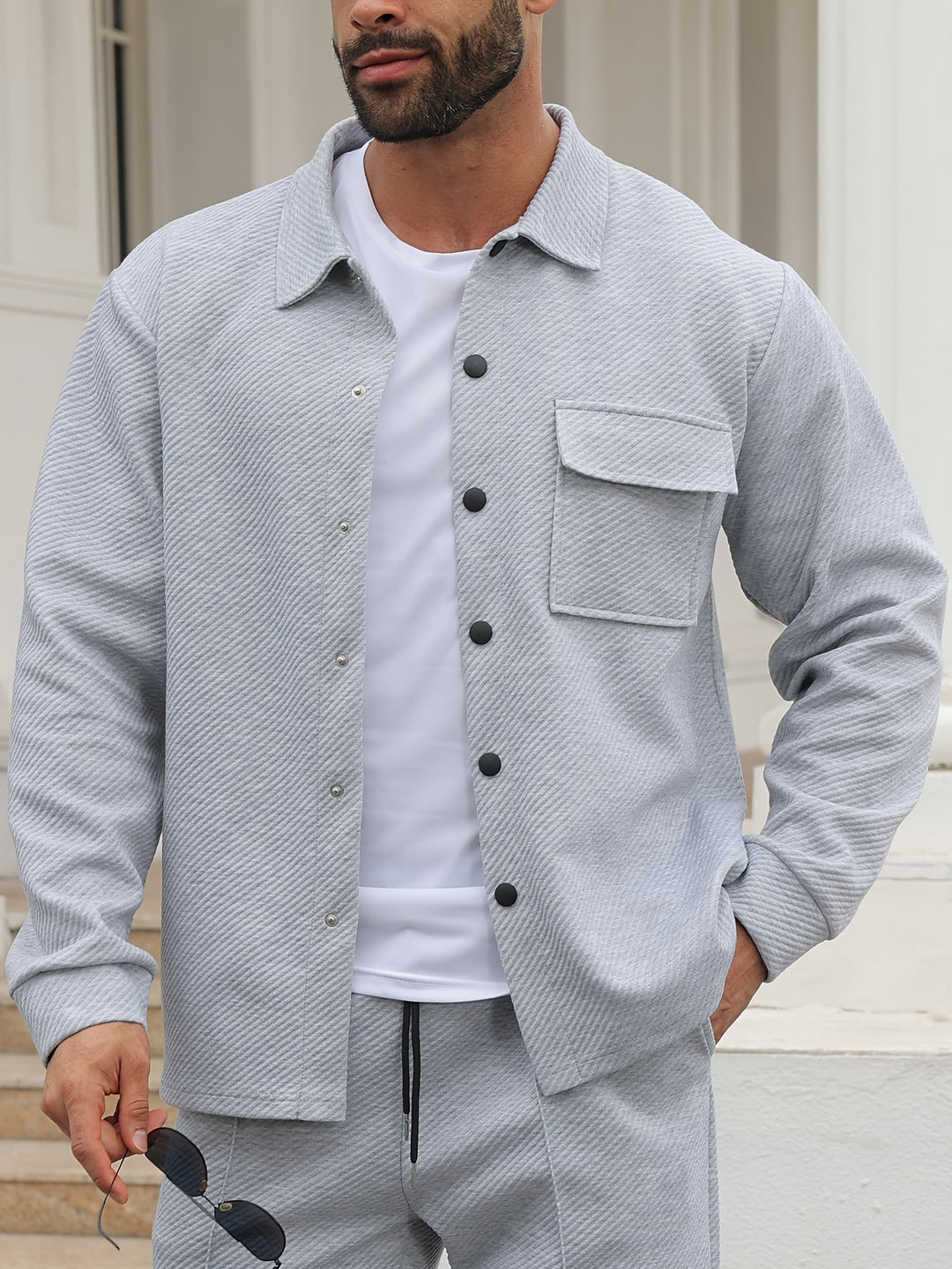 Men's Casual Jacket | Stylish & Fashionable | Light Stretch & Woven | Solid Color