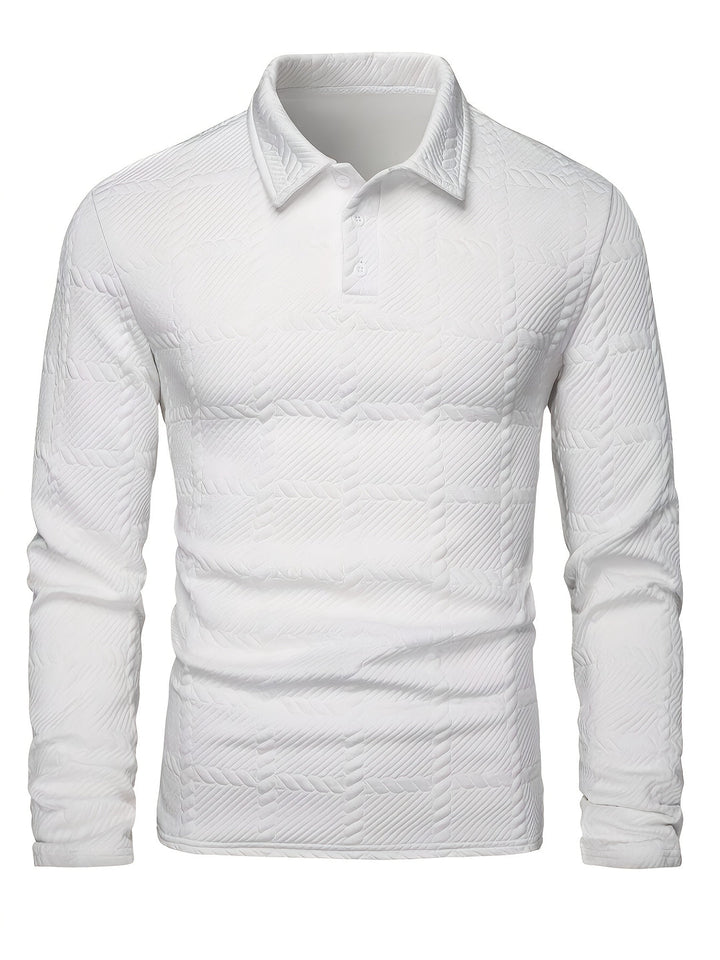 Men's Polo Shirt | Knitted Jacquard | Stylish & Casual | Spring & Autumn