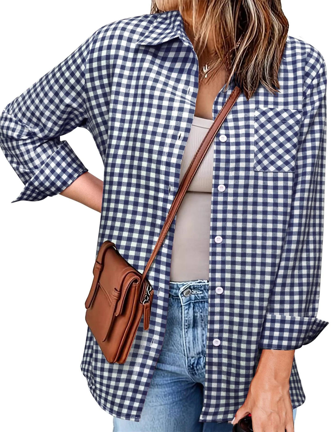 Women’s Shirt | Checked & Long Sleeve | Casual Style | Button-Up