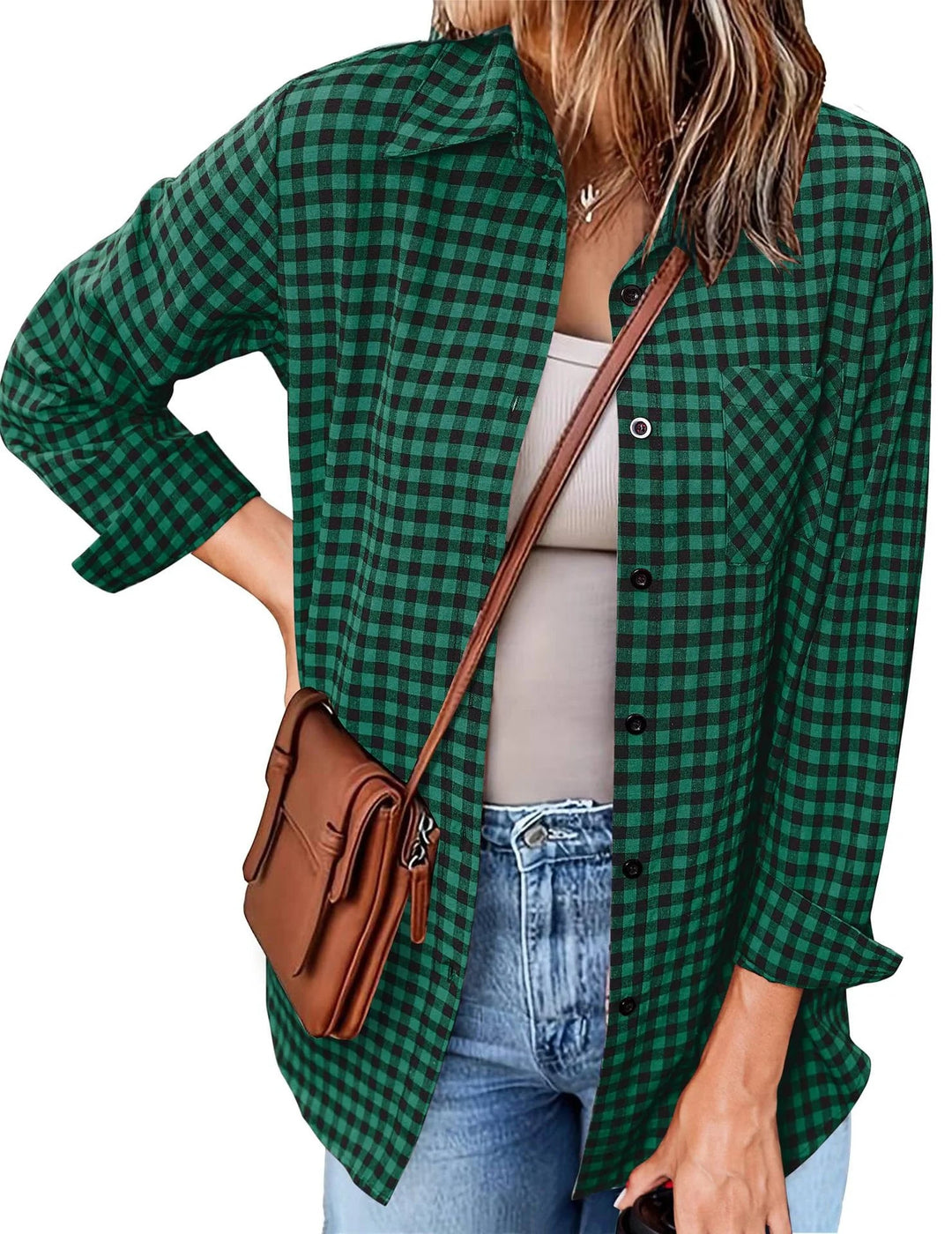 Women’s Shirt | Checked & Long Sleeve | Casual Style | Button-Up