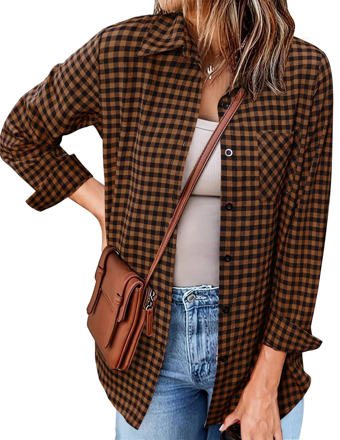 Women’s Shirt | Checked & Long Sleeve | Casual Style | Button-Up