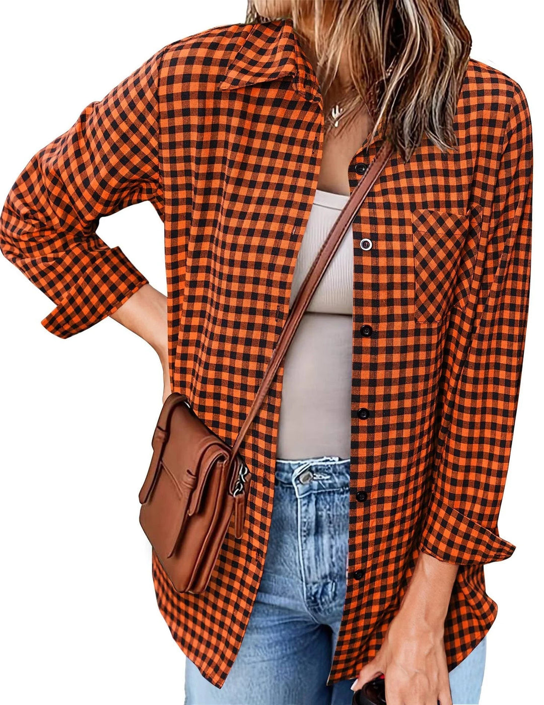 Women’s Shirt | Checked & Long Sleeve | Casual Style | Button-Up