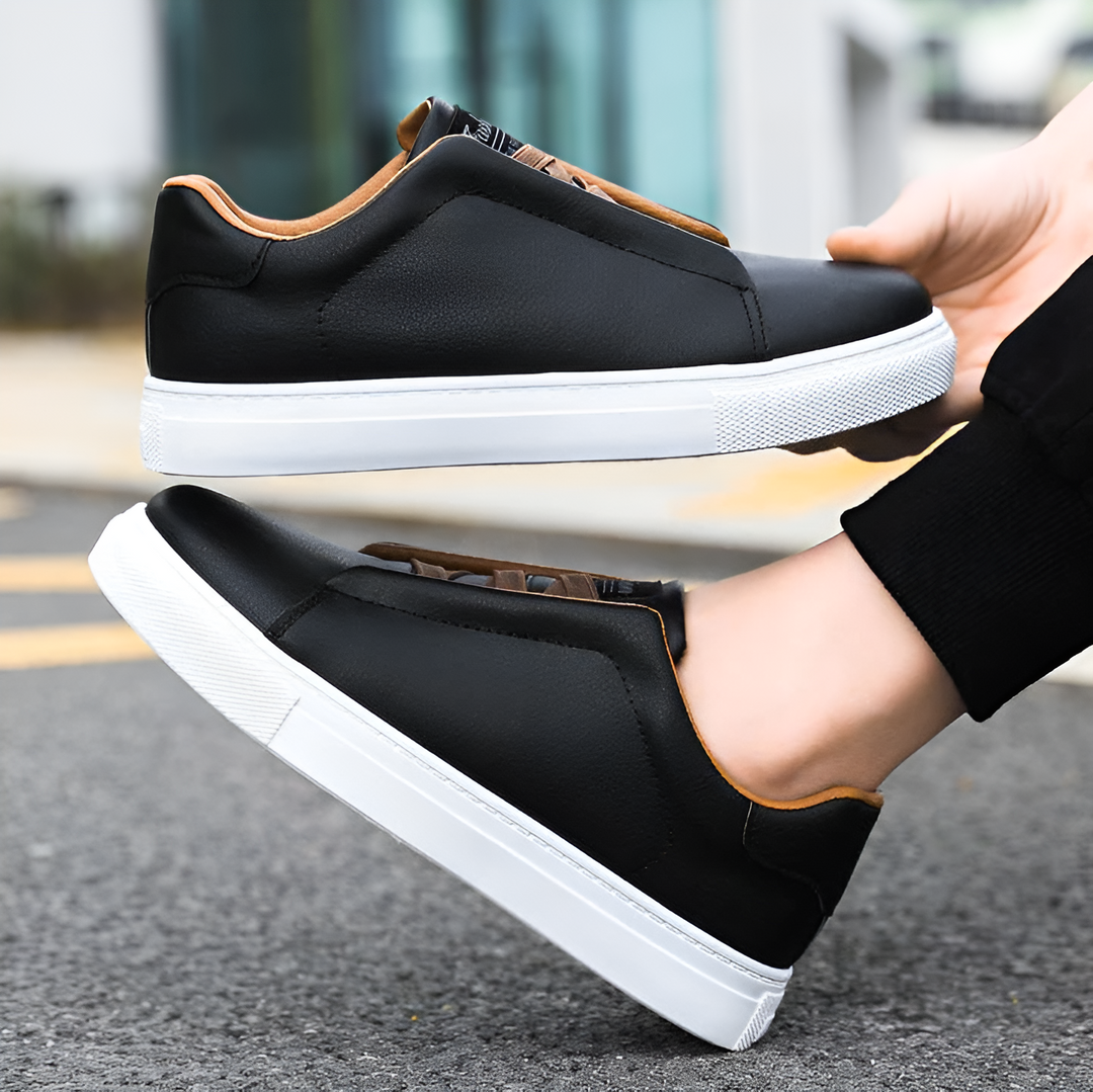 Men's Leather Sneakers | Comfortable & Lightweight | Trendy & Non-slip