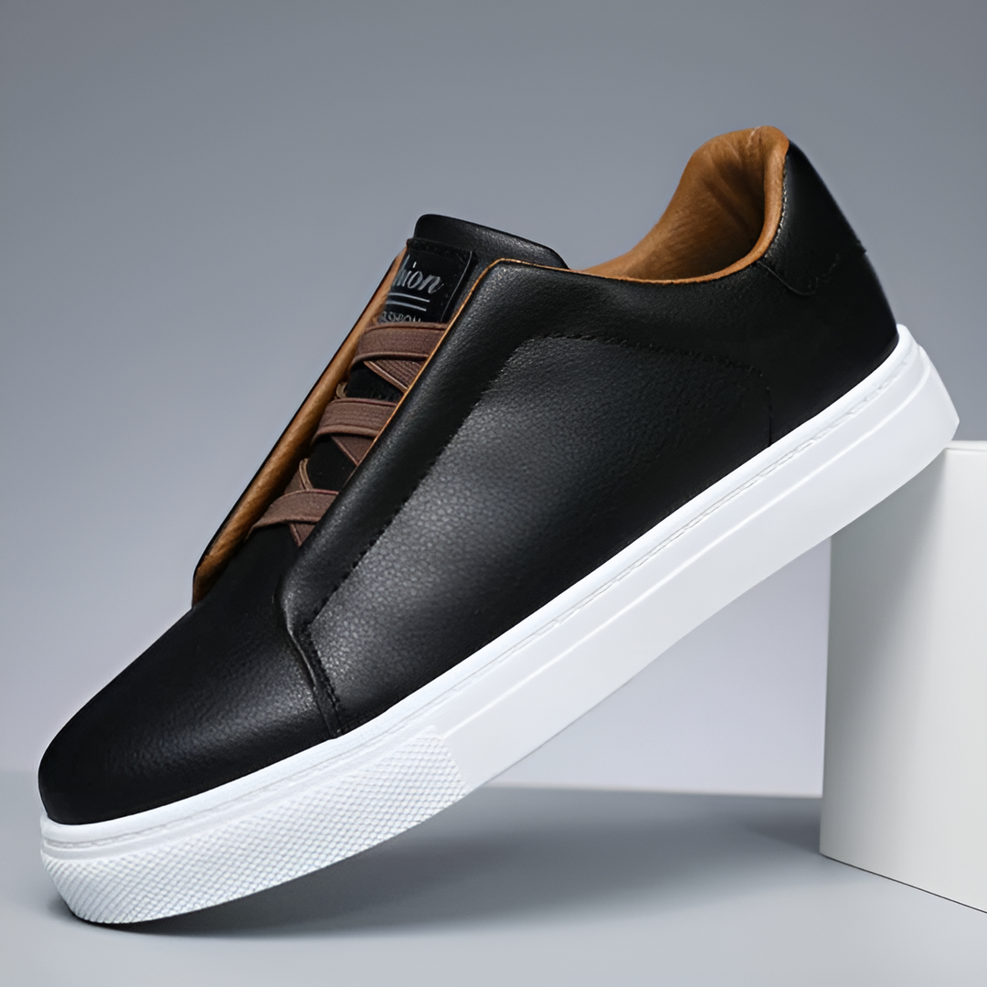 Men's Leather Sneakers | Comfortable & Lightweight | Trendy & Non-slip