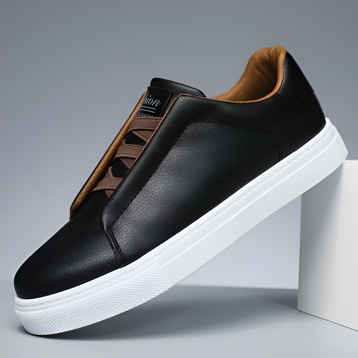 Men's Leather Sneakers | Comfortable & Lightweight | Trendy & Non-slip
