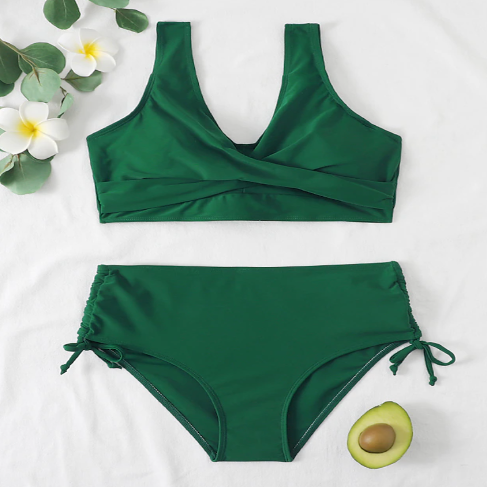 Bikini set for women | High waist & padded | Cross back & two-piece | Classic design