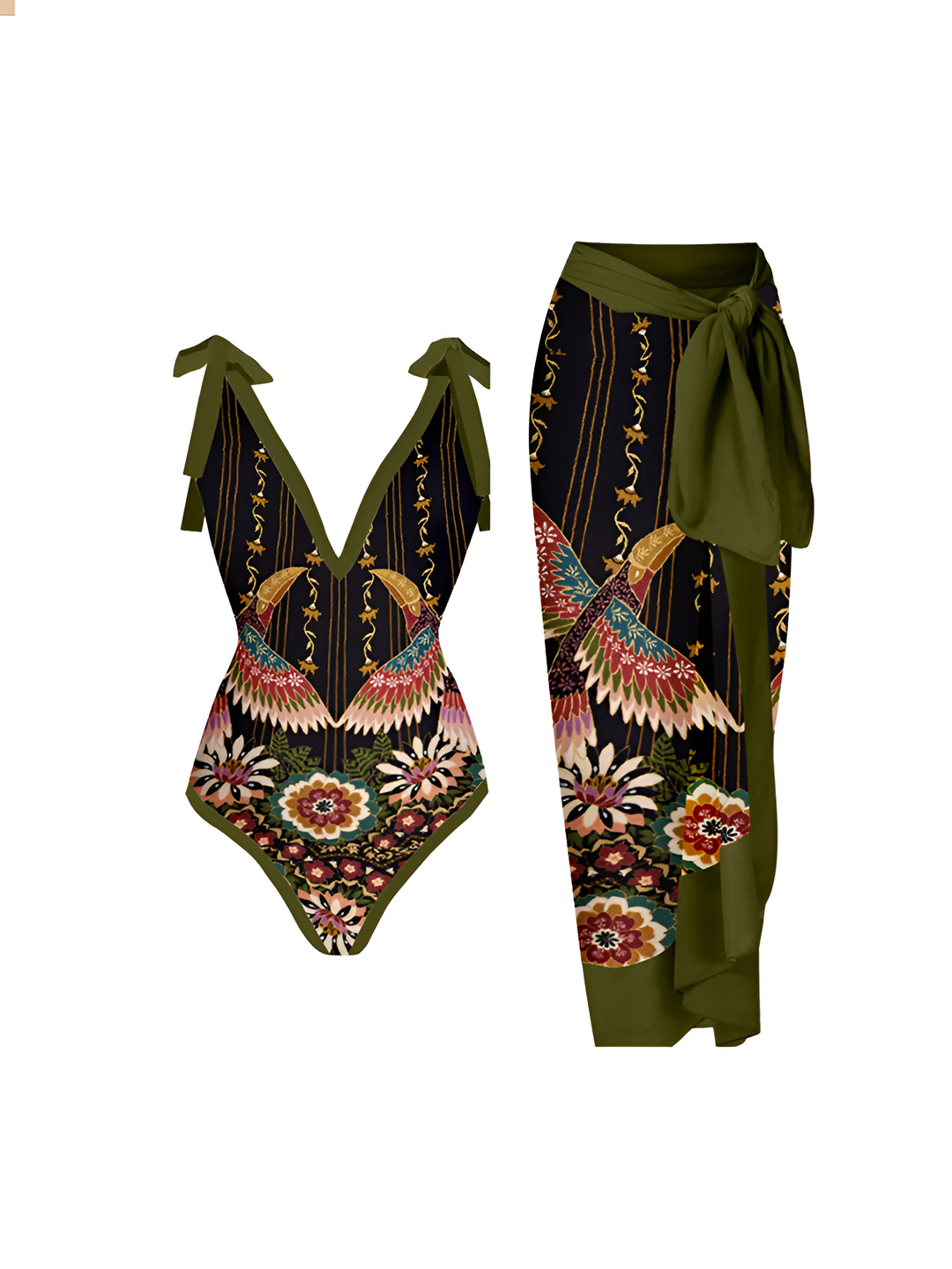 Women’s Swimsuit | One Piece | High Waist & Necklace | Tummy Control