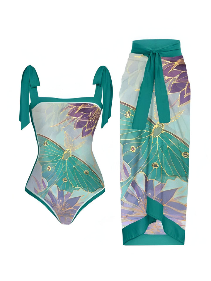 Women’s Swimsuit | One Piece | High Waist & Necklace | Tummy Control