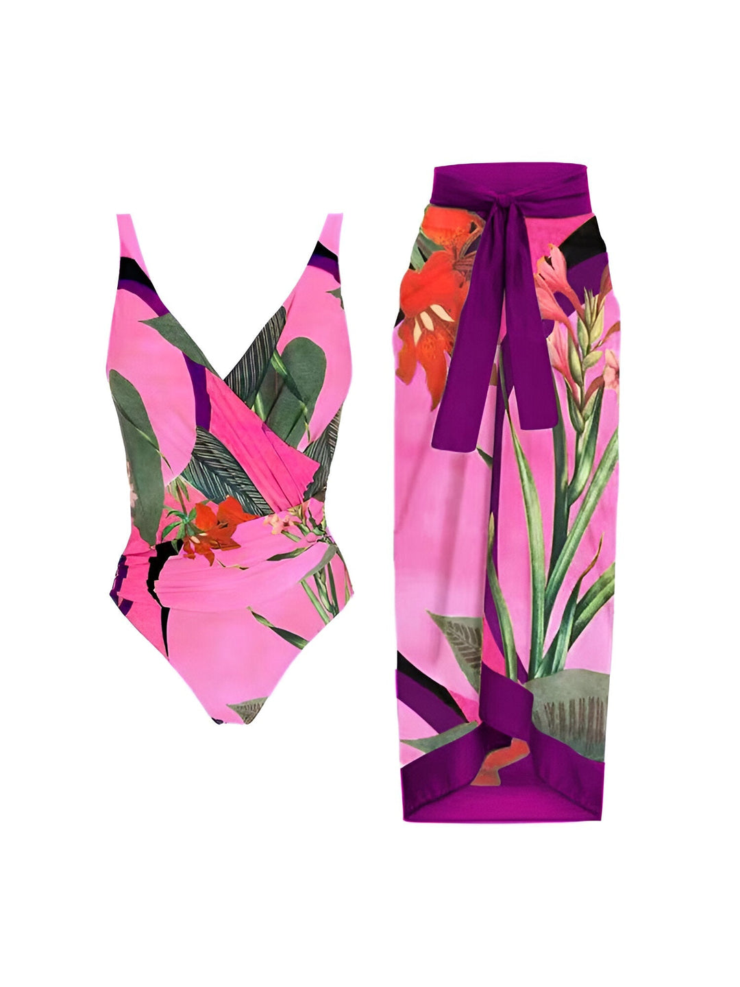 Women’s Swimsuit | One Piece | High Waist & Necklace | Tummy Control