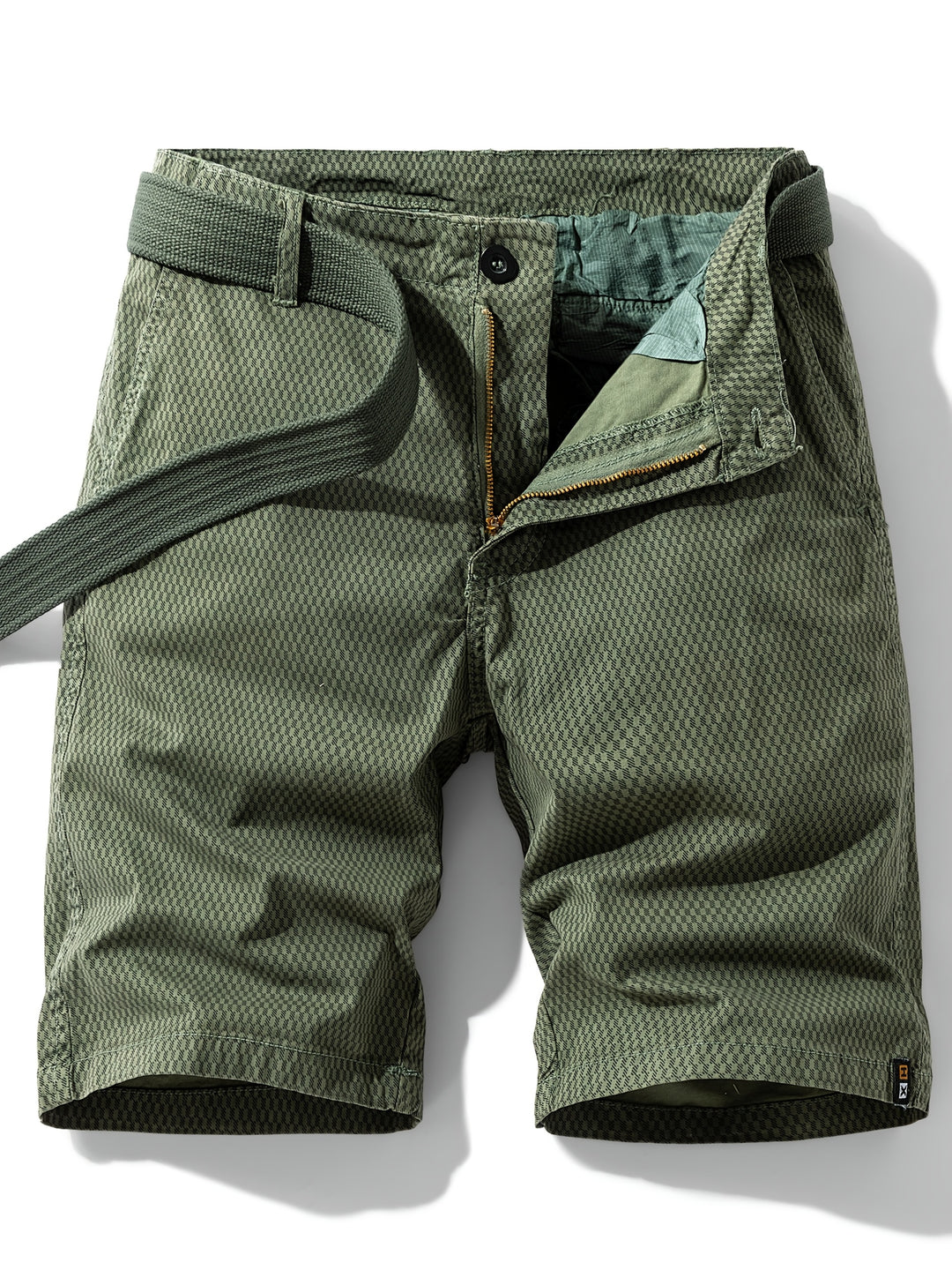 Men's Casual Cotton Blend Cargo Shorts | Striped Pattern | Regular Fit
