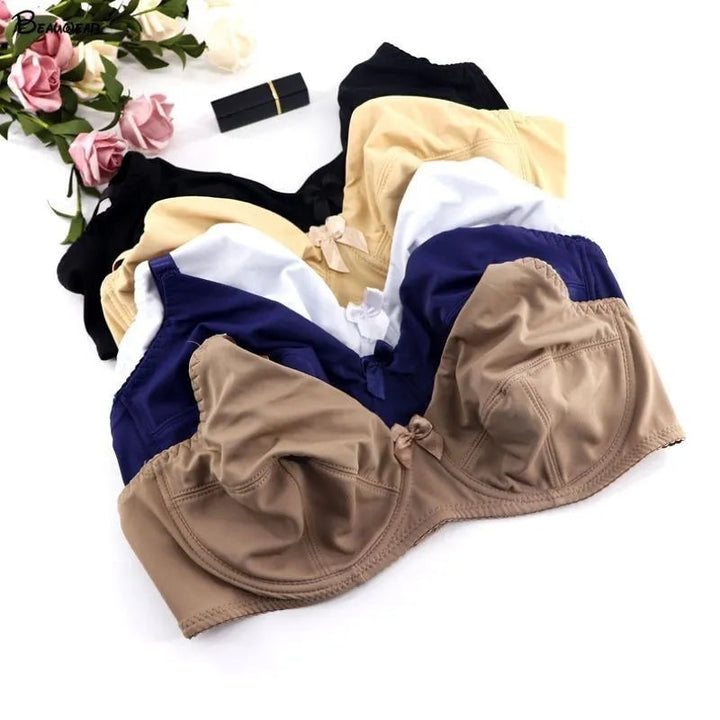 Underwired Bra | Plus Size & Full Coverage | Unpadded Bralette | Spandex