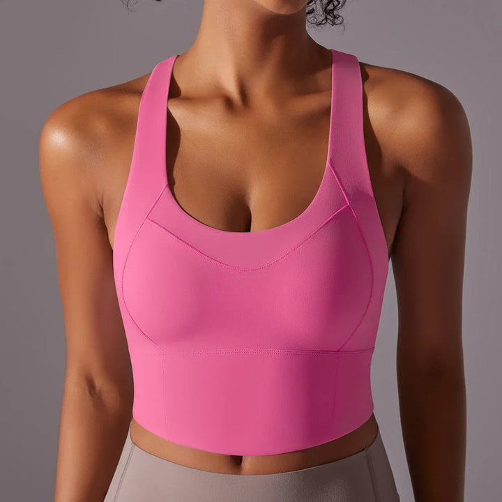Women's Sports Bra | Fitted & Stretchy | Nylon Crop Top | Yoga & Training