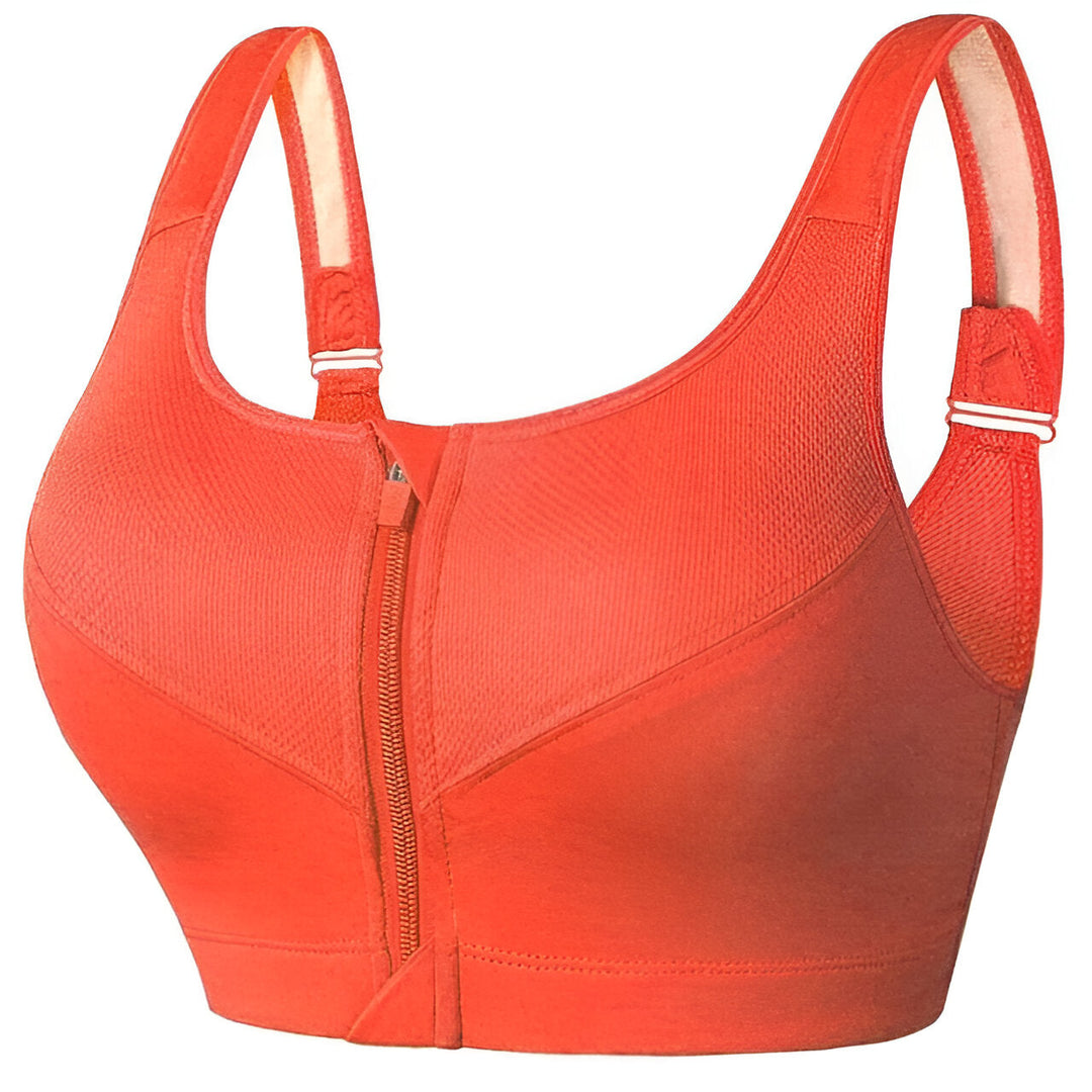 Women's Sports Bra | Front Zip & Adjustable Straps | Plus Size & Shockproof | Training & Yoga