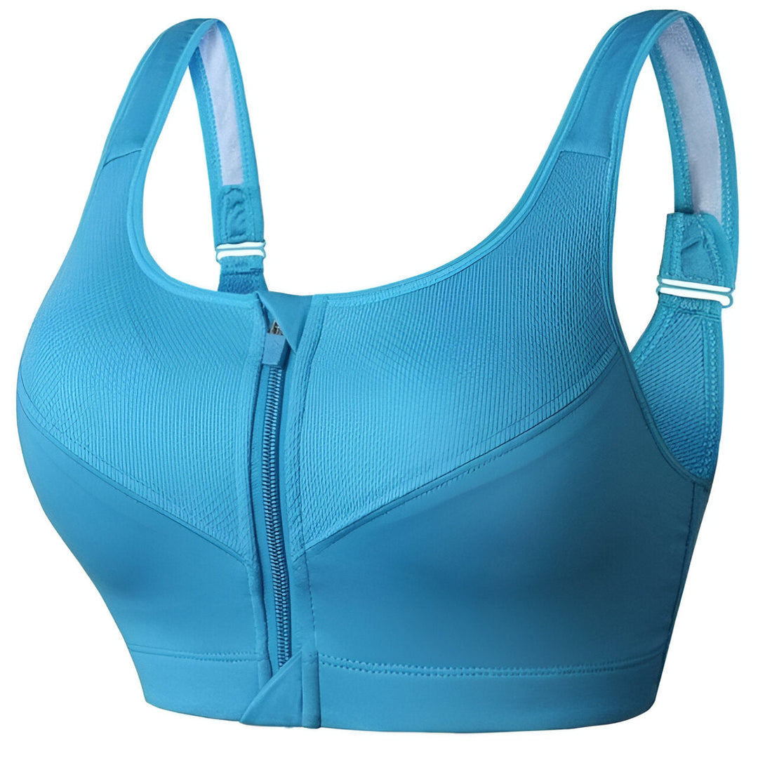 Women's Sports Bra | Front Zip & Adjustable Straps | Plus Size & Shockproof | Training & Yoga
